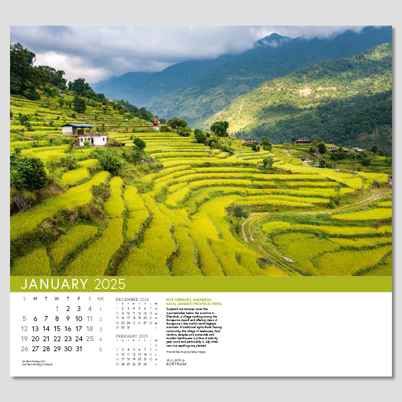 Explorer Business Wall Calendar - Made in Britain