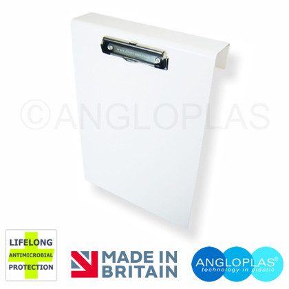 CBBSA4-BIO Single A4 Clipboard with Hook for BED END + Lifelong Antimicrobial Protection