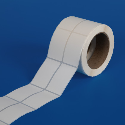 40 x 66 mm Synthetic Self-Adhesive Labels, Matt-finish,Thermal Transfer printable, 2-across WHITE