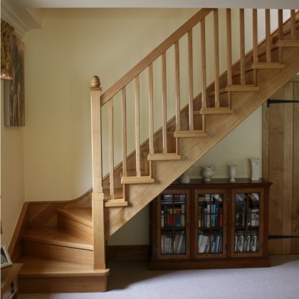 Straight Wooden Staircase