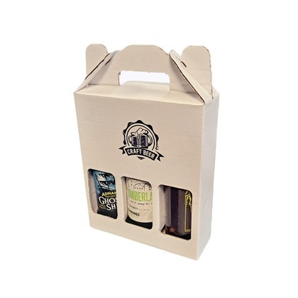 Lovely printed and plain boxes for beer and ale.  Perfect design and easy to carry and great messages.  Black, white and brown boxes to hold beer and ale as well as cans.
