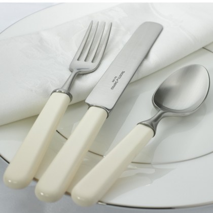 Cream/Black Handled Dishwasher Safe Cutlery