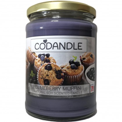 Codandle Blueberry Muffin Candle | Large Jar Vegan Friendly Natural Soy Scented Candle