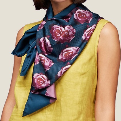 Field of Roses Pure Silk Scarf
