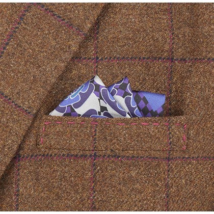 Batik Biru Silk Pocket Square