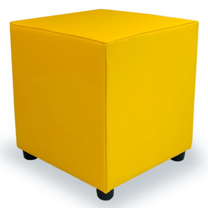 Yellow faux leather cube