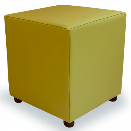 Lime faux leather cube