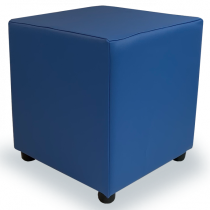 Blue faux leather cube