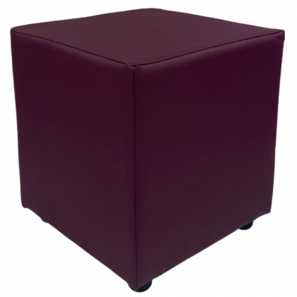 indigo faux leather cube