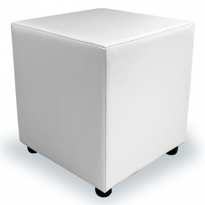 White faux leather cube