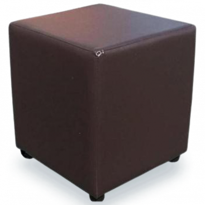 Mocha faux leather cube
