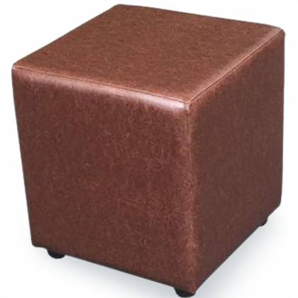 Chestnut faux leather cube