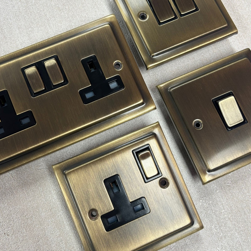 Victorian Antique Brass Sockets and Switches - Made in Britain