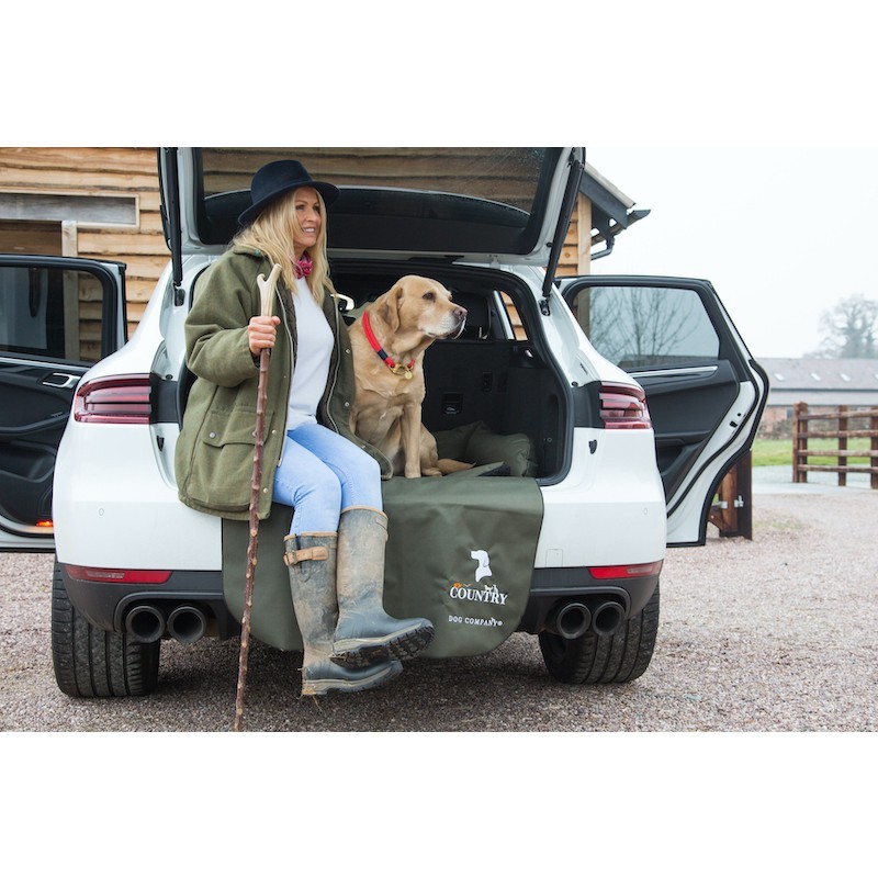 Car dog bed with bumper outlet guard