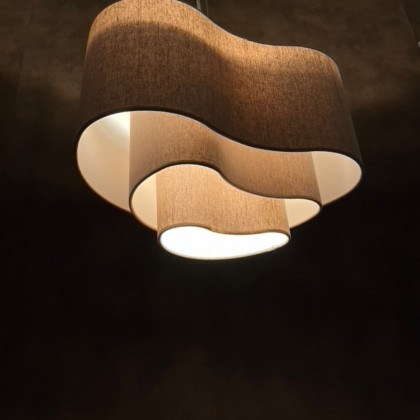 Three Tier Kidney Beige Linen Lampshade