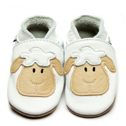 Inch Blue Leather Baby Shoes - Lamb