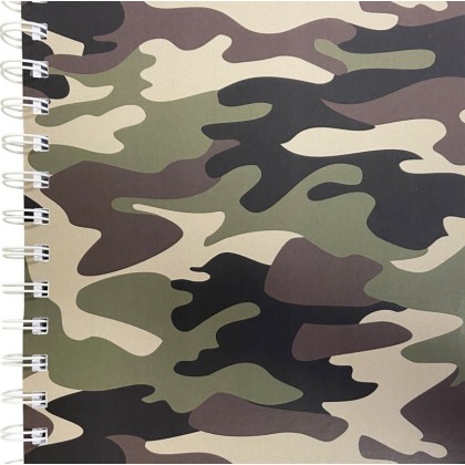 Camouflage Notepad/Notebook 80gsm 70 Sheets (140 pages) Plain, Lined, Squared, Dotted, Lined Plain Combo