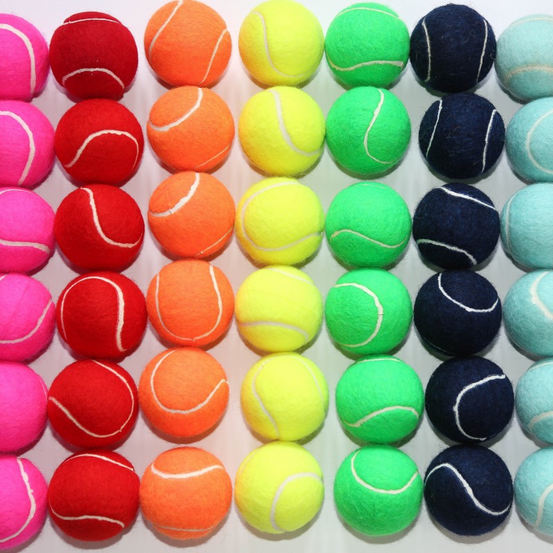 colorful tennis balls