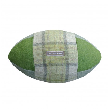 "Lazy Lineout" Rugby Ball Cushion - Emerald