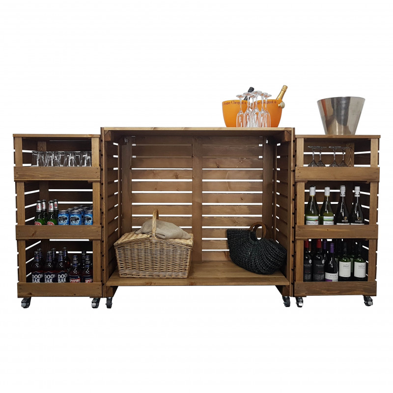 RUSTIC BROWN POP UP BAR - Made in Britain