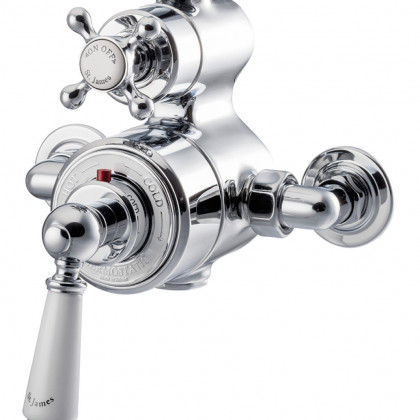 St James Classical dual control exposed thermostatic shower valve