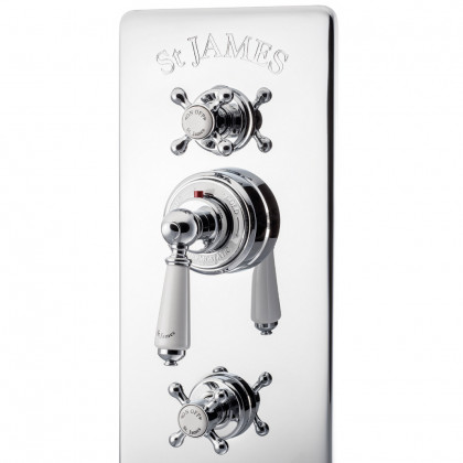 St James Classical concealed thermostatic valve with integral flow valves