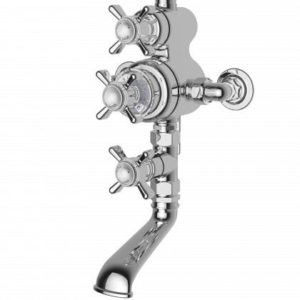 St James Traditional exposed thermostatic valve and bath filler
