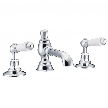 St James Colonial spout three hole basin mixer
