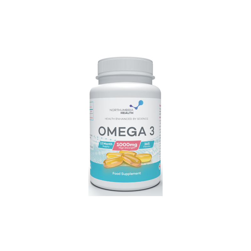 Omega 3 1000mg 365 Softgel Capsules - Made in Britain