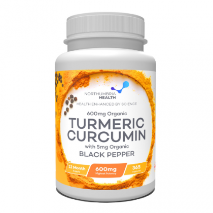 Organic Turmeric Curcumin 600mg with Organic Black Pepper 5mg 365 Vegan Capsules