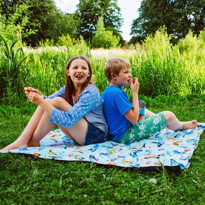 Butterflies Gold Family PACMAT Picnic Blanket