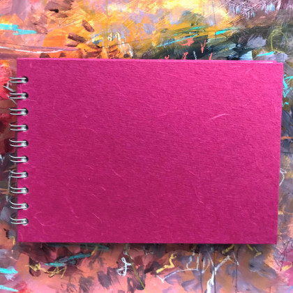 A5 Landscape sketchbook Bright Pink Silk cover