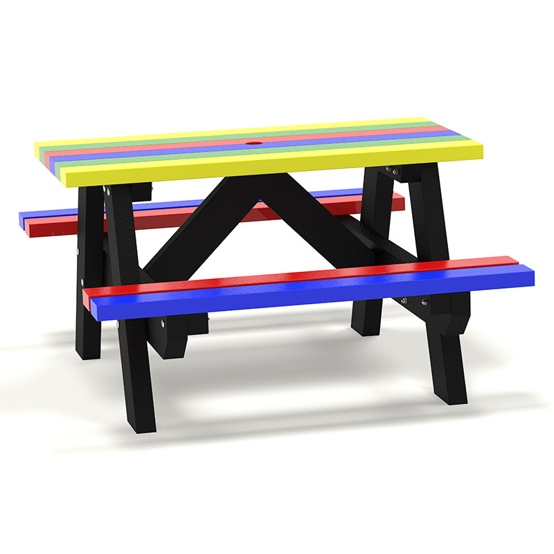 Recycled Plastic Junior Picnic Table Rainbow Made In Britain   Image 5 1695379545 