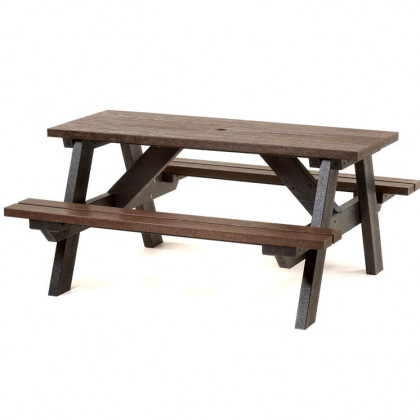 SGM Recycled Plastic A-Frame Picnic Table – Brown