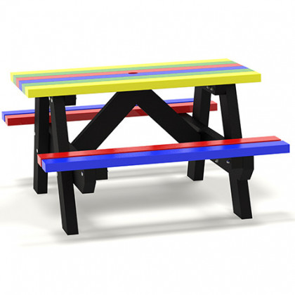 Recycled Plastic Junior Picnic Table - Rainbow
