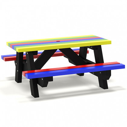 Recycled Plastic Infant Picnic Table - Rainbow