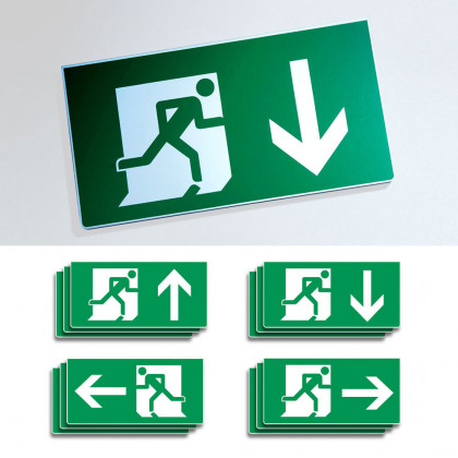 FIRE EXIT SIGN, WALL MOUNTED - TAPED | BS ISO 7010
