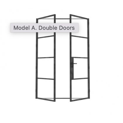 steel frame double doors