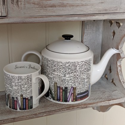 Bookworm Teapot and personalised matching mugs