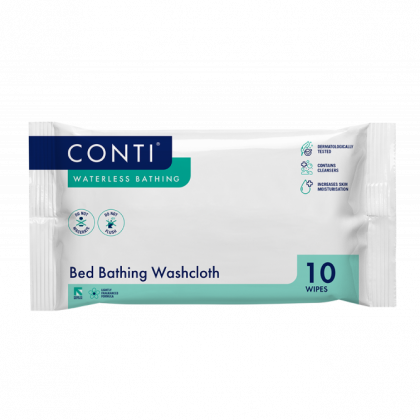 Conti® Bed Bathing Washcloth (Lightly Fragranced) - 10 Cloths