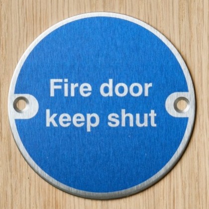 Fire Door Keep Shut Stainless Steel Door Sign