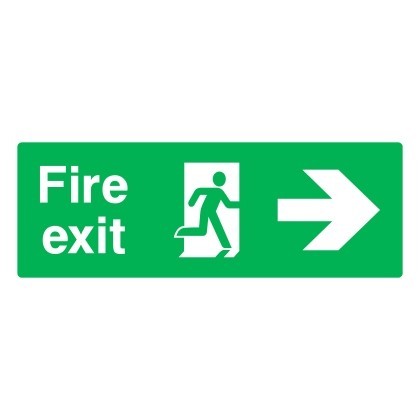 Fire Exit Sign With Right Arrow