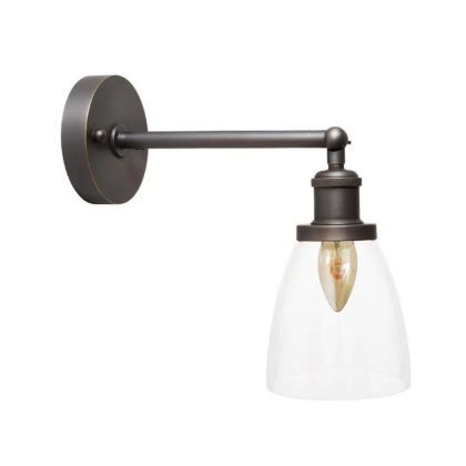 Dickens Clear Small Glass and Bronze Wall Light