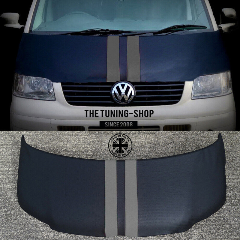 Bonnet Bra Cover Protector For VW Transporter T5 03-09 Carbon Fibre Look  Grey II - Made in Britain