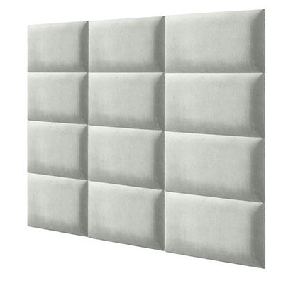 Upholstered Wall Panels Headboard Soft Plush Velvet Light Grey