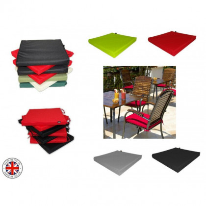 Set of 2 Waterproof Chair Cushion Seat Pads Outdoor Garden 50 x 50 x 4cm