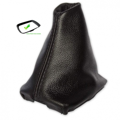 For Volvo V50 04-12 Gear Stick Gaiter Black Leather with Plastic Frame