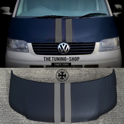 Bonnet Bra Cover Protector For VW Transporter T5 03-09 Carbon Fibre Look Grey II