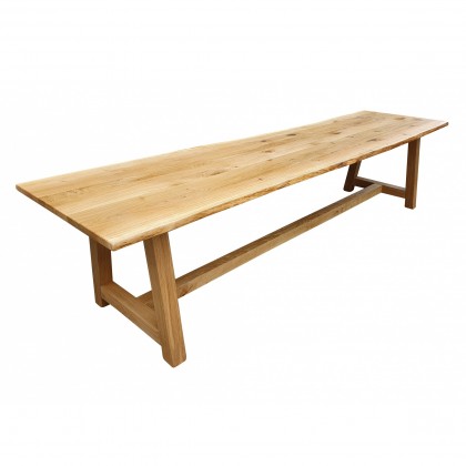 TF188 Solid Oak table with waney edged top