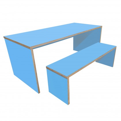 TF210 Slab end table and bench set